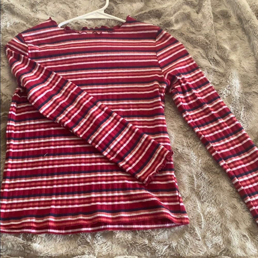 Red Tight Striped Longsleve